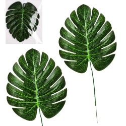 Liść dekoracyjny Monstera z łodygą zestaw 2 sztuki zielony 30 cm