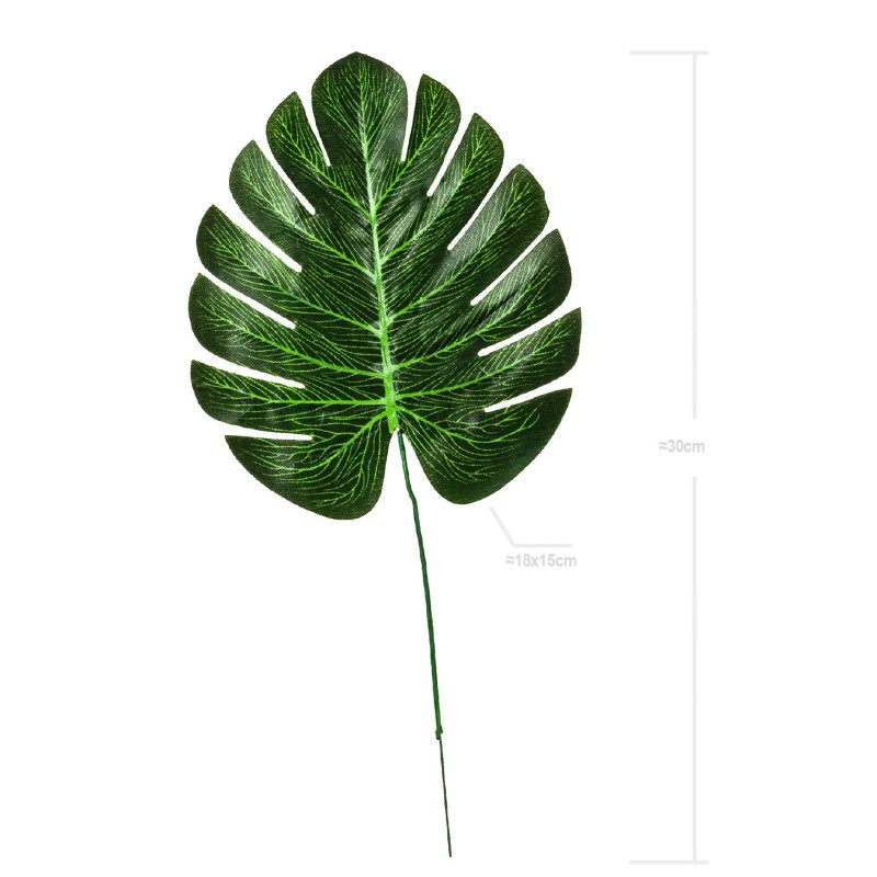 Liść dekoracyjny Monstera z łodygą zestaw 2 sztuki zielony 30 cm