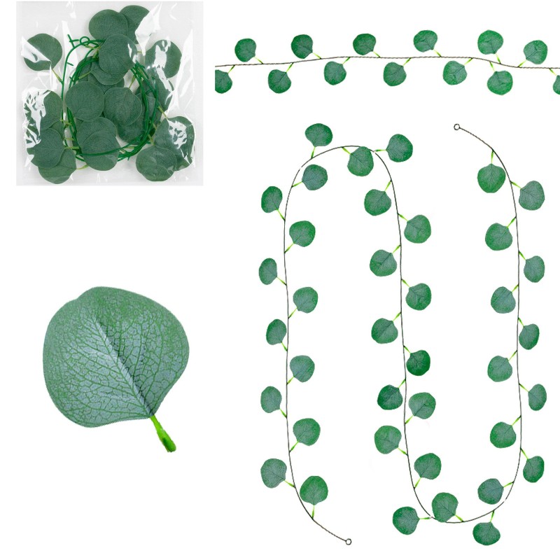 Girlanda dekoracyjna z liśćmi eukaliptusa 2 m