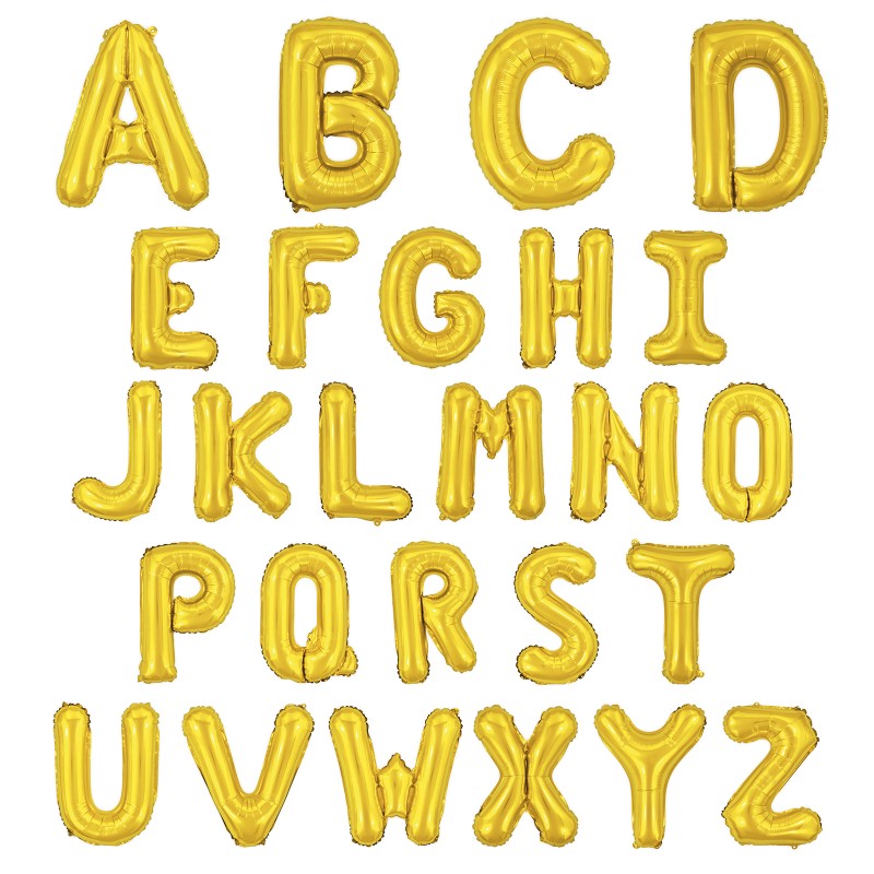 Litera Balon foliowy Złote Litery Alfabet 40cm