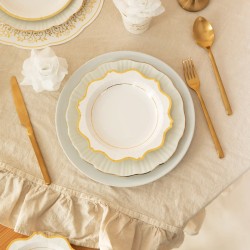 Talerzyki papierowe biało-złote 7 cali 6 szt.