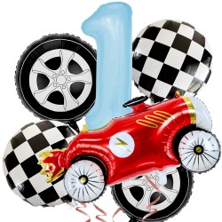 Zestaw balonów urodzinowych Sport Auto Retro Vintage Wyścigówka