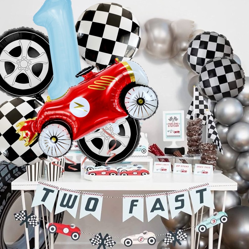 Zestaw balonów urodzinowych Sport Auto Retro Vintage Wyścigówka