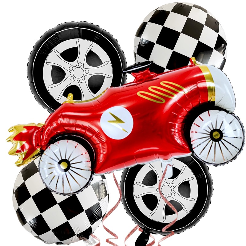 Zestaw balonów urodzinowych Sport Auto Retro Vintage Wyścigówka