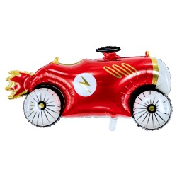 Zestaw Balonów Foliowych Wyścigówka i Koła 5 szt. Retro Vintage