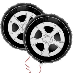 Zestaw Balonów Foliowych Wyścigówka i Koła 5 szt. Retro Vintage