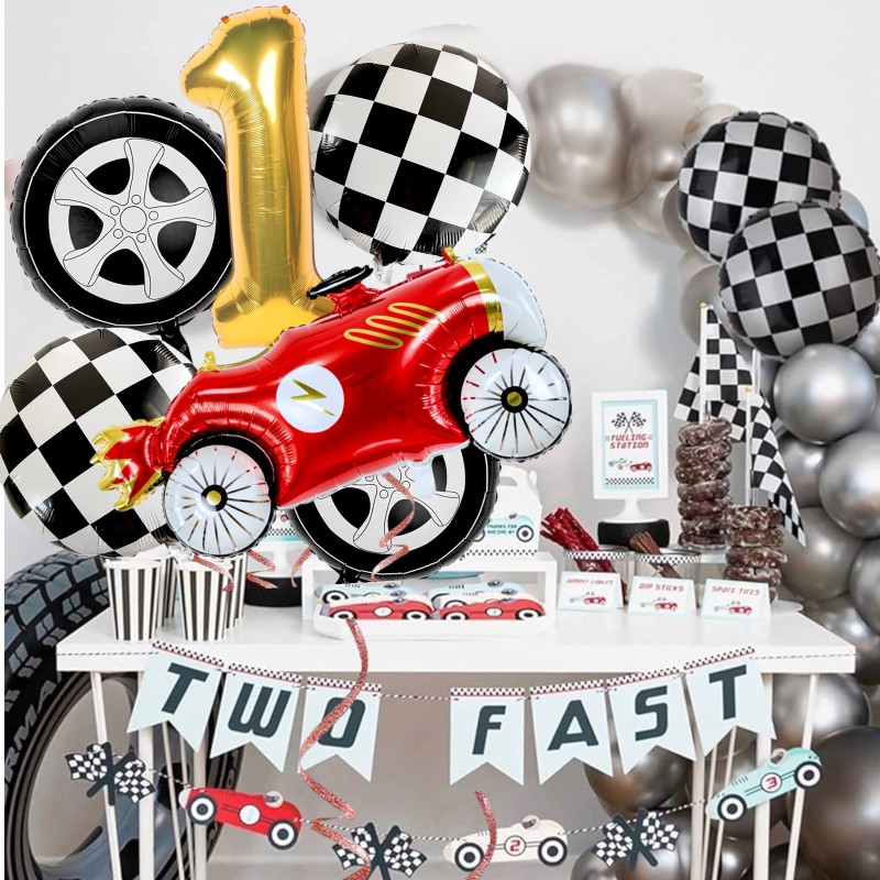Zestaw balonów urodzinowych Sport Auto Retro Vintage Wyścigówka