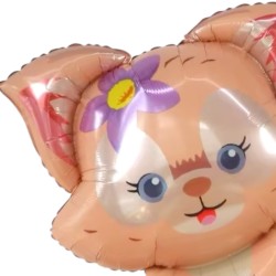 Balon foliowy kotek z kwiatkiem 70 cm