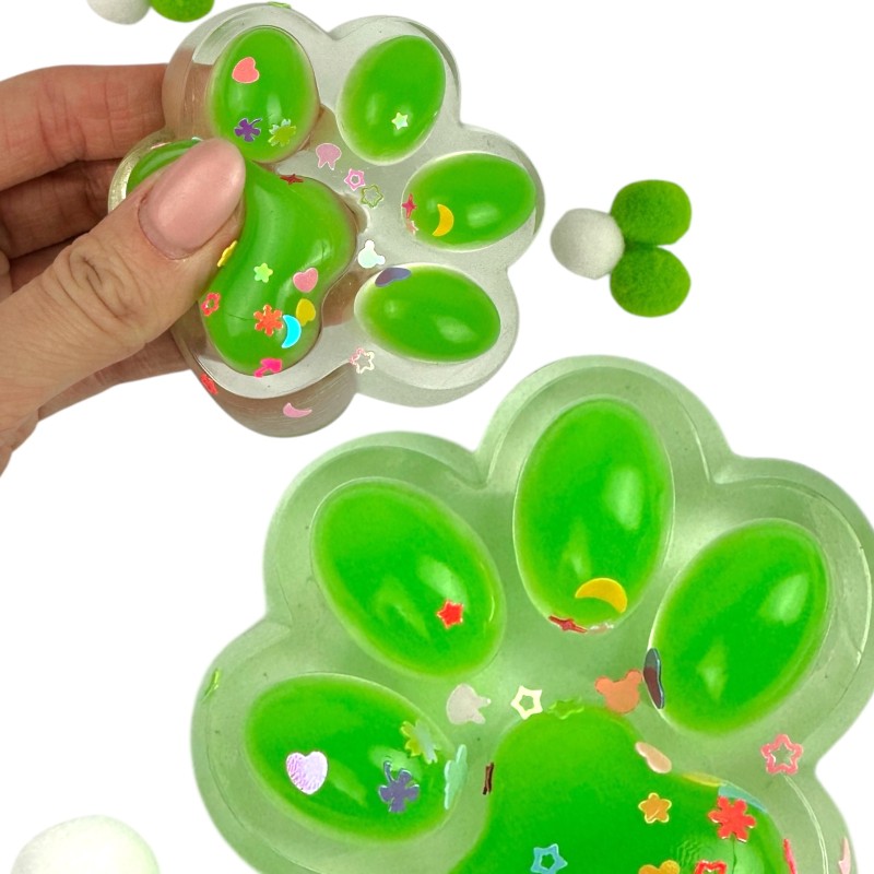 Gniotek Mochi Kocia Łapka Pow cekiny