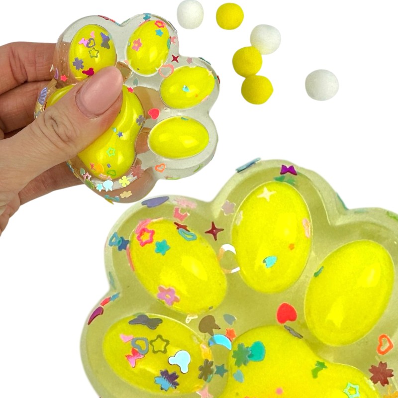 Gniotek Mochi Kocia Łapka Pow cekiny