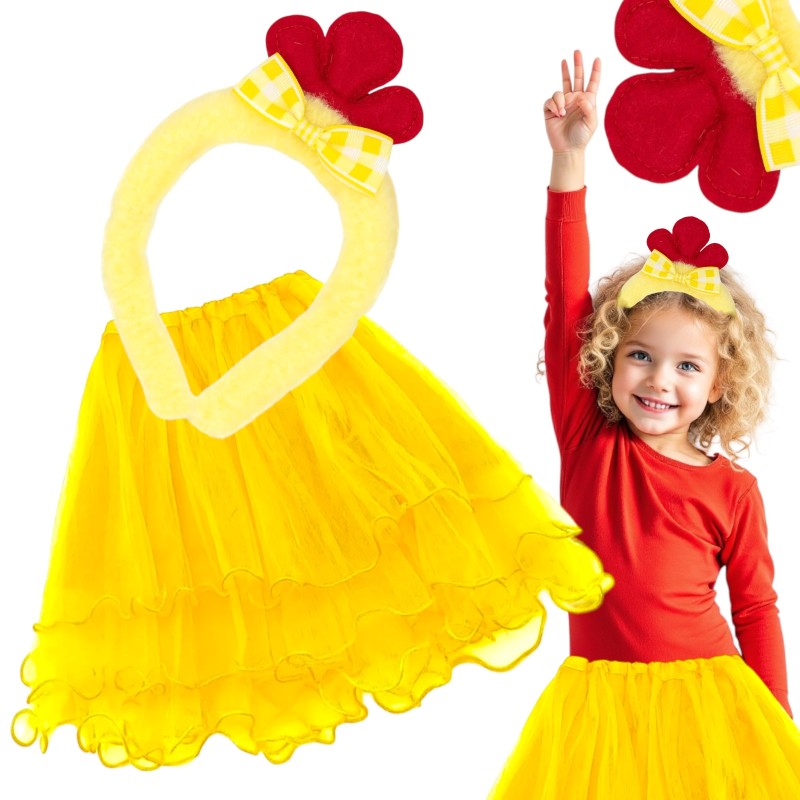 Strój wielkanocny kurczak dla dziewczynki 2 el. spódniczka tutu i opaska