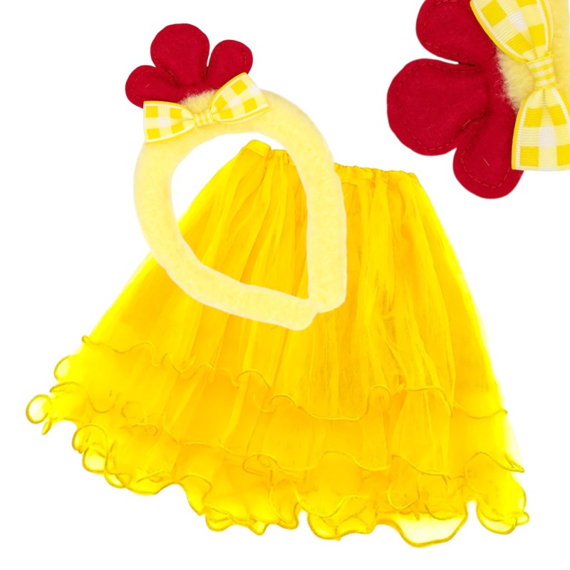 Strój wielkanocny kurczak dla dziewczynki 2 el. spódniczka tutu i opaska