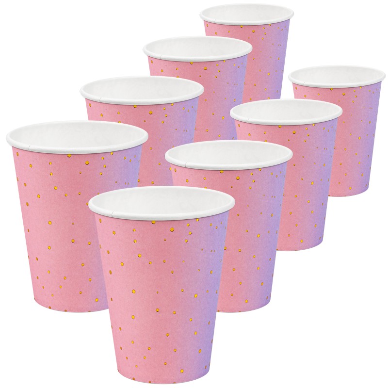 Zestaw papierowy Candy Galaxy – 8 talerzyków + 8 kubeczków