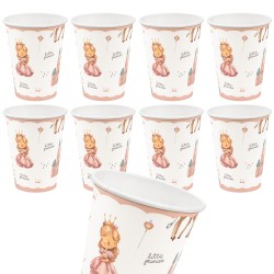 Kubeczki papierowe pastelowe Little Princess – 8 sztuk