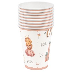 Kubeczki papierowe pastelowe Little Princess – 8 sztuk