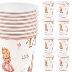 Kubeczki papierowe pastelowe Little Princess – 8 sztuk