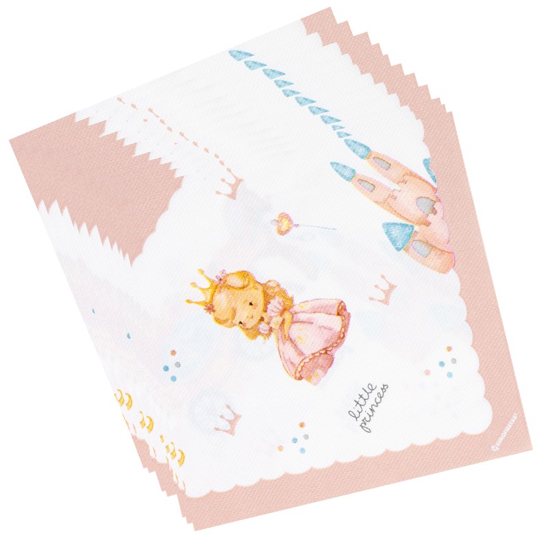 Serwetki papierowe Little Princess – 12 sztuk, 33x33 cm