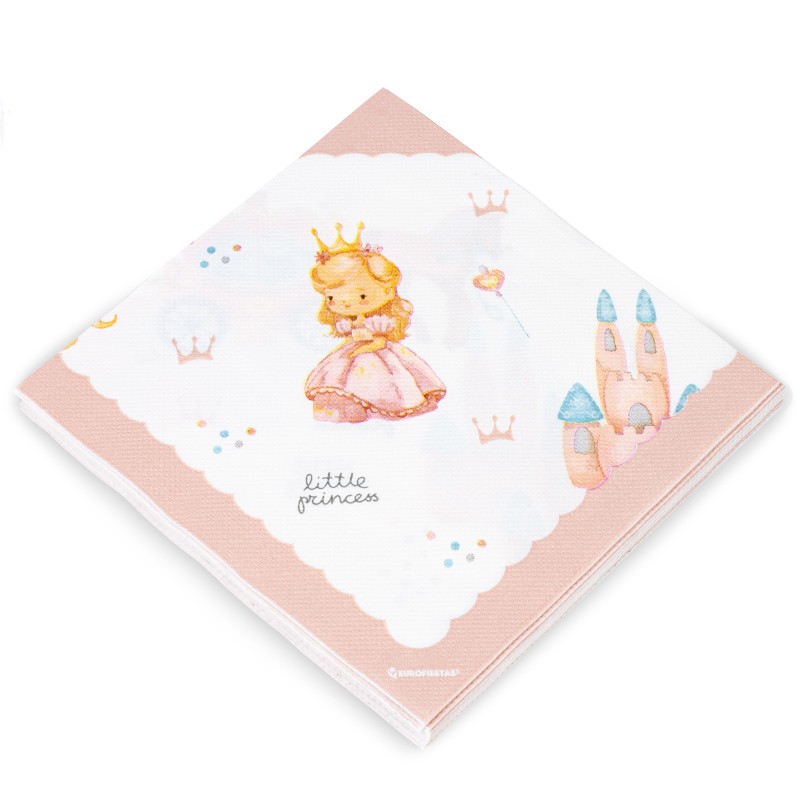 Serwetki papierowe Little Princess – 12 sztuk, 33x33 cm