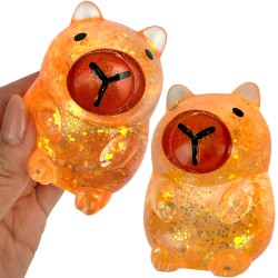 Gniotek Kapibara z Brokatem Żel maltoza Antystresowa Zabawka 7 cm