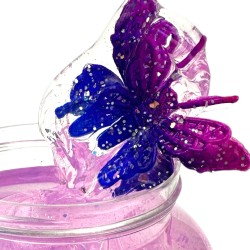 Masa Plastyczna Słoik Slime brokatowy Galaxy z Motylem