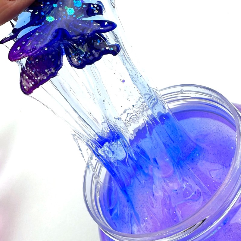 Masa Plastyczna Słoik Slime brokatowy Galaxy z Motylem