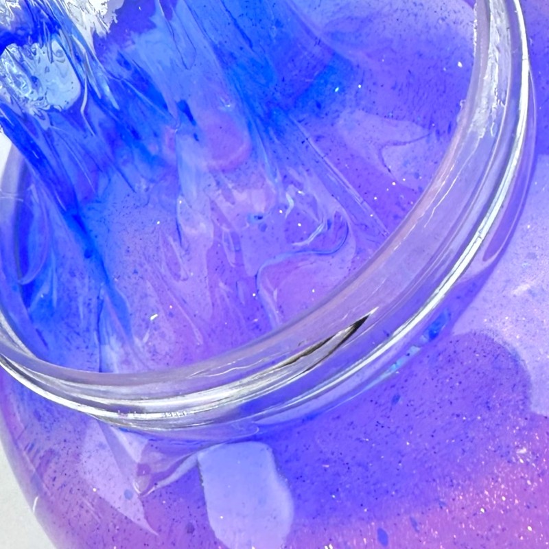 Masa Plastyczna Słoik Slime brokatowy Galaxy z Motylem