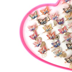 Dziecięce Pierścionki z regulacją z Motylkami Motyl Motylek