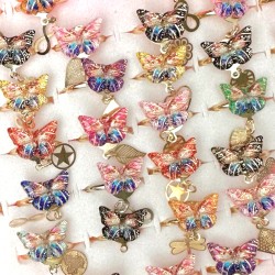 Dziecięce Pierścionki z regulacją z Motylkami Motyl Motylek