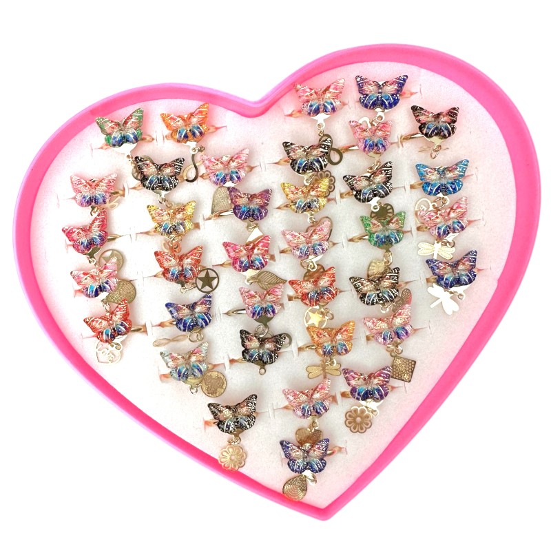 Dziecięce Pierścionki z regulacją z Motylkami Motyl Motylek