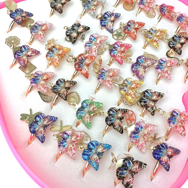 Dziecięce Pierścionki z regulacją z Motylkami Motyl Motylek