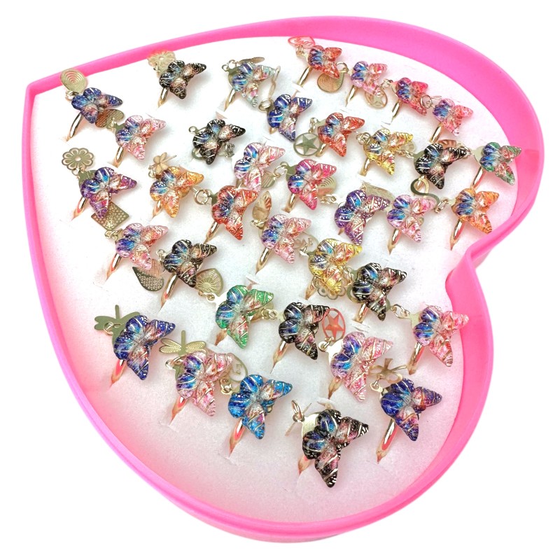 Dziecięce Pierścionki z regulacją z Motylkami Motyl Motylek