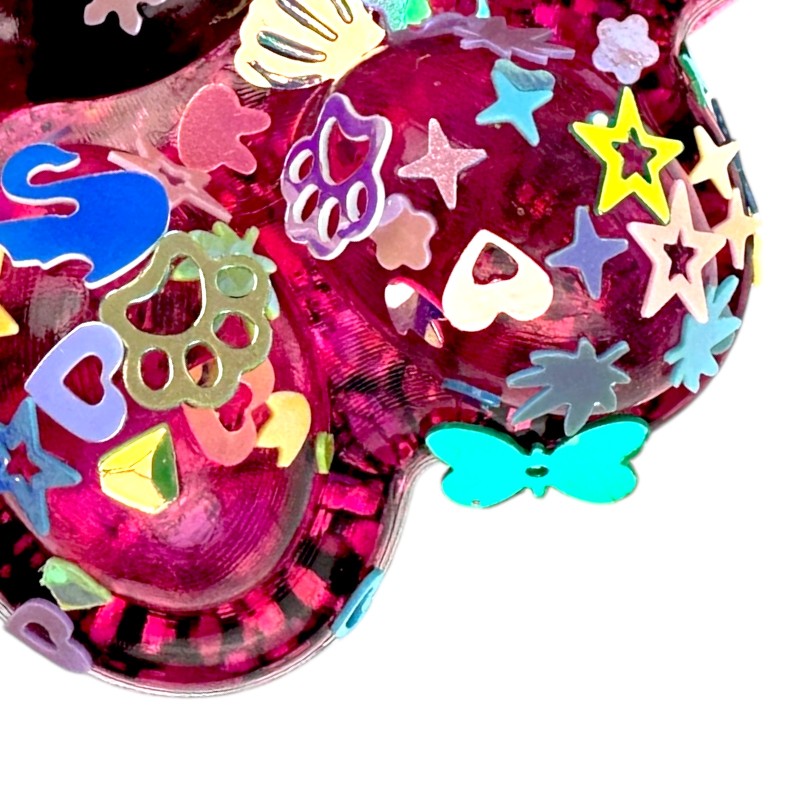 Antystresowa Kocia Łapka 3D Konfetti Squishy z Brokatem