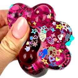 Antystresowa Kocia Łapka 3D Konfetti Squishy z Brokatem