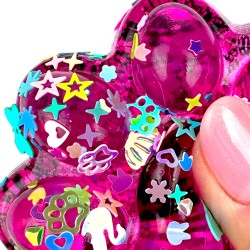 Antystresowa Kocia Łapka 3D Konfetti Squishy z Brokatem