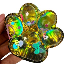 Antystresowa Kocia Łapka 3D Konfetti Squishy z Brokatem