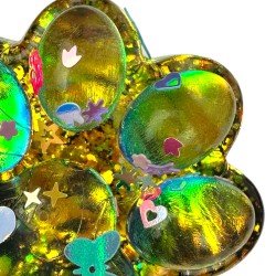 Antystresowa Kocia Łapka 3D Konfetti Squishy z Brokatem