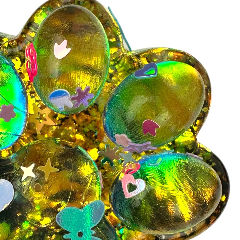 Antystresowa Kocia Łapka 3D Konfetti Squishy z Brokatem