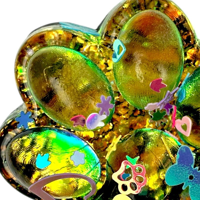 Antystresowa Kocia Łapka 3D Konfetti Squishy z Brokatem