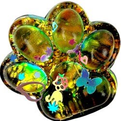 Antystresowa Kocia Łapka 3D Konfetti Squishy z Brokatem