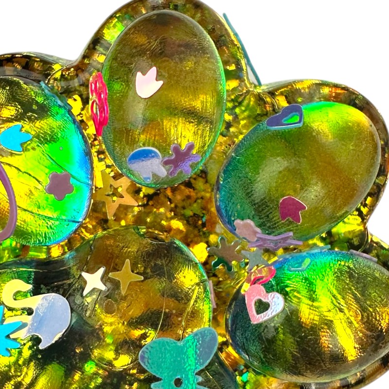 Antystresowa Kocia Łapka 3D Konfetti Squishy z Brokatem