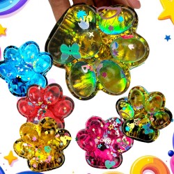 Antystresowa Kocia Łapka 3D Konfetti Squishy z Brokatem