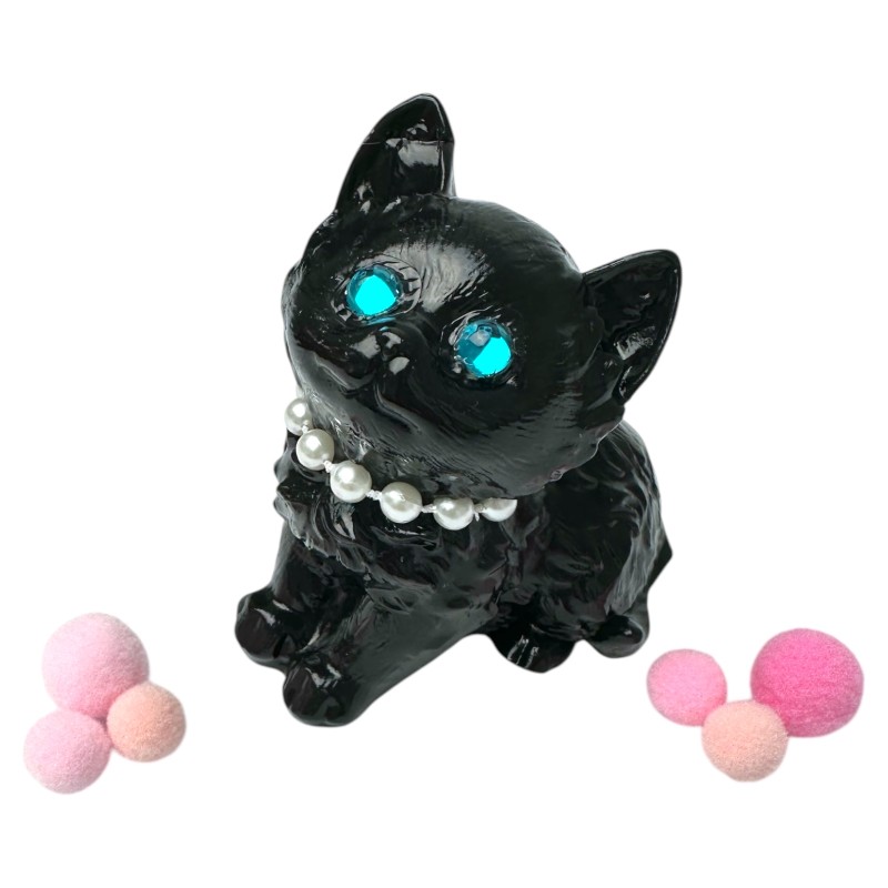 Antystresowa zabawka squishy kotek z kryształowymi oczkami