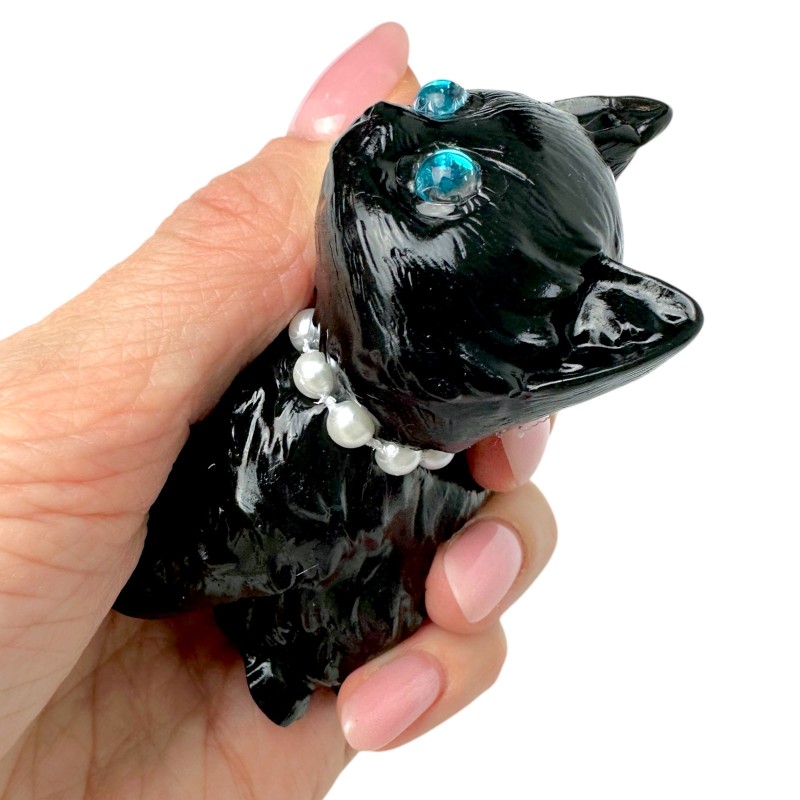 Antystresowa zabawka squishy kotek z kryształowymi oczkami