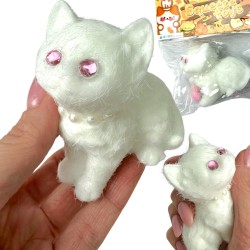 Antystresowa zabawka squishy kotek z kryształowymi oczkami