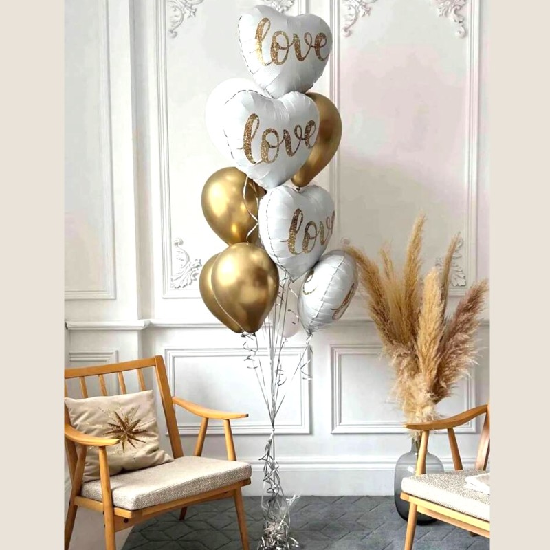 Balon foliowy serce Love biały 18cali