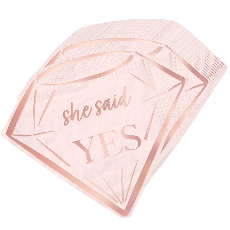 Zestaw na Wieczór Panieński Talerzyki Serca Kubeczki Serwetki Diament Rose gold