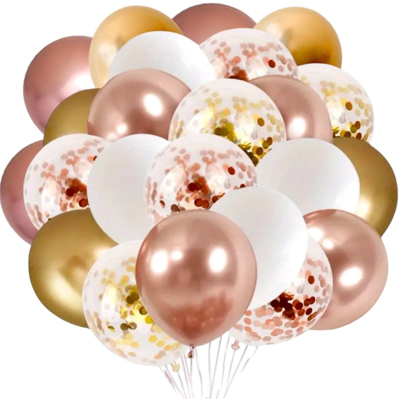 Zestaw Złotych Balonów złote balony rose gold bukiet 24szt