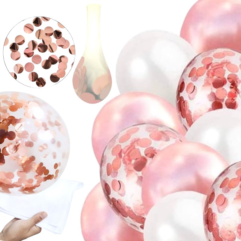Ekskluzywny zestaw balonów rose gold 15 sztuk