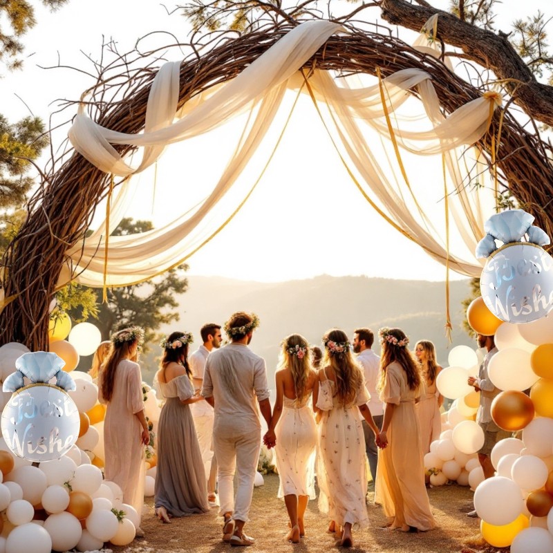 Balon foliowy Pierścionek Best Wishes 59x85 cm