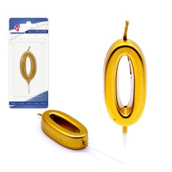 Złota Świeczka urodzinowa na Tort 0–9 Elegancka